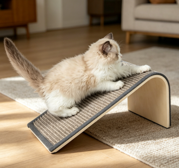 Multi-Functional Angled Cat Scratching Board | Wear-Resistant Sisal Material | Encourages Proper Scratching Habits to Protect Furniture
